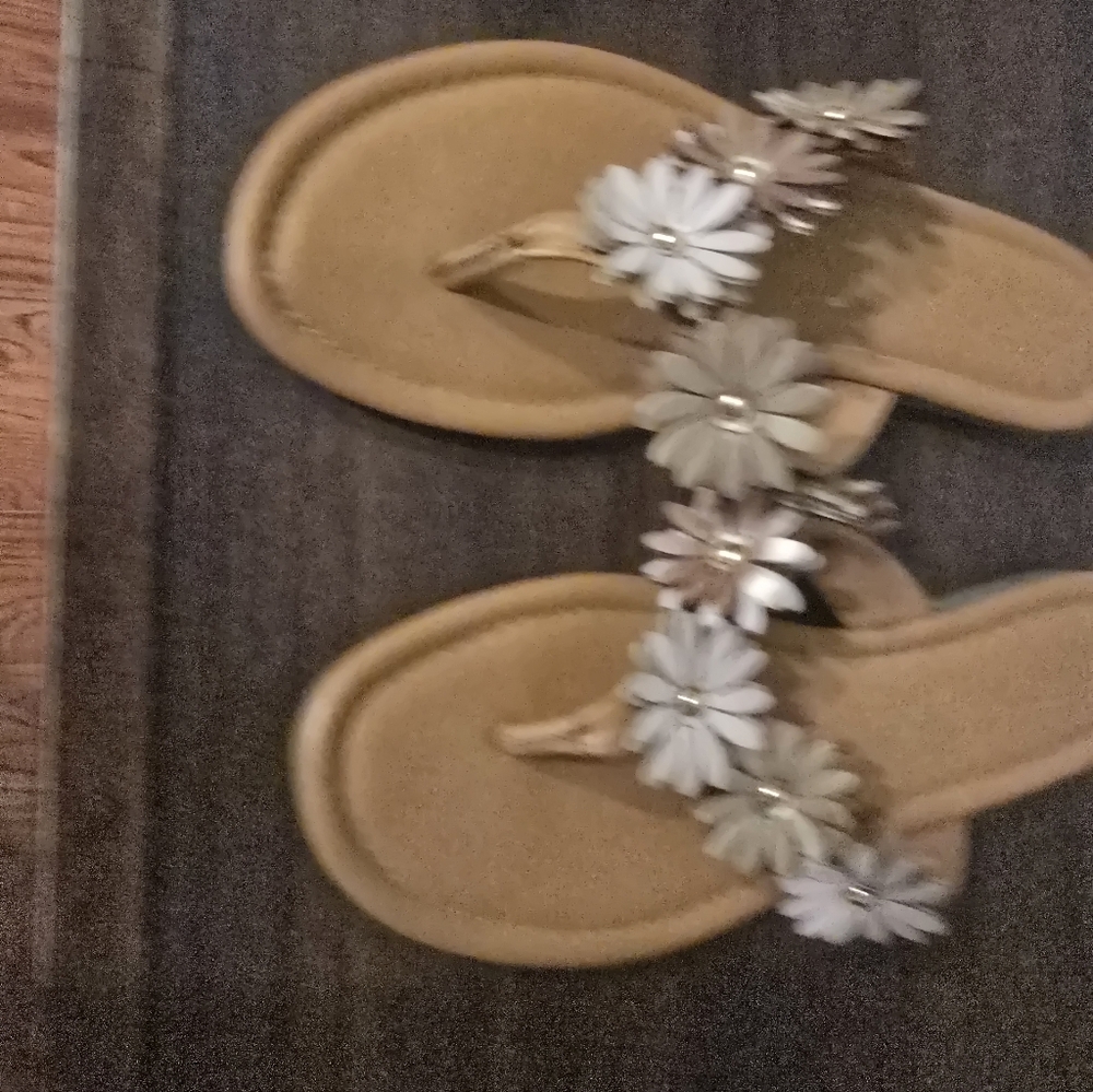 Sugar Brown Floral Embellished Sandals - Picture 5 of 9